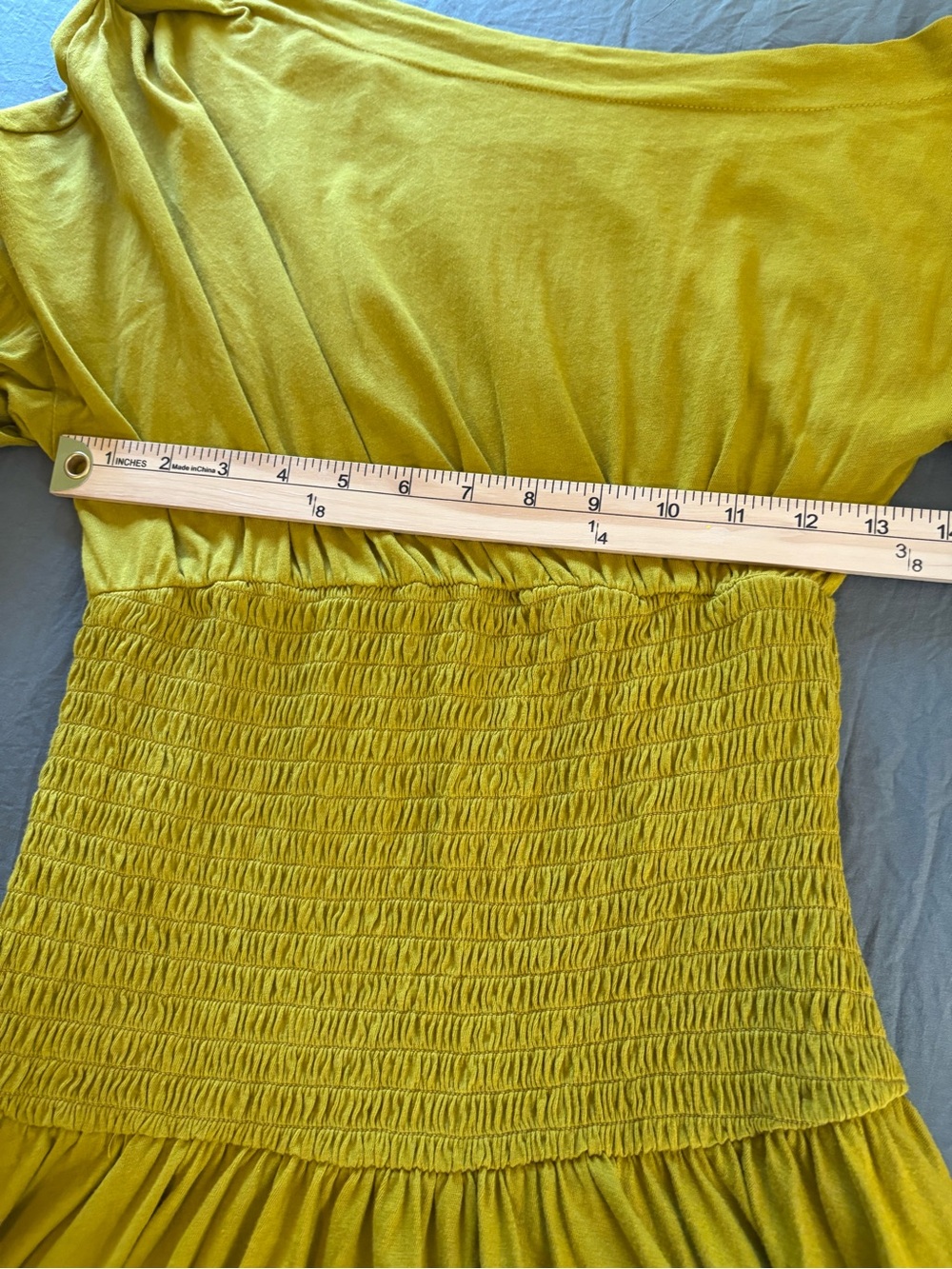 Free People Scorching Hot Mini Dress Chartreuse Off-Shoulder. Size Small. - Picture 8 of 10
